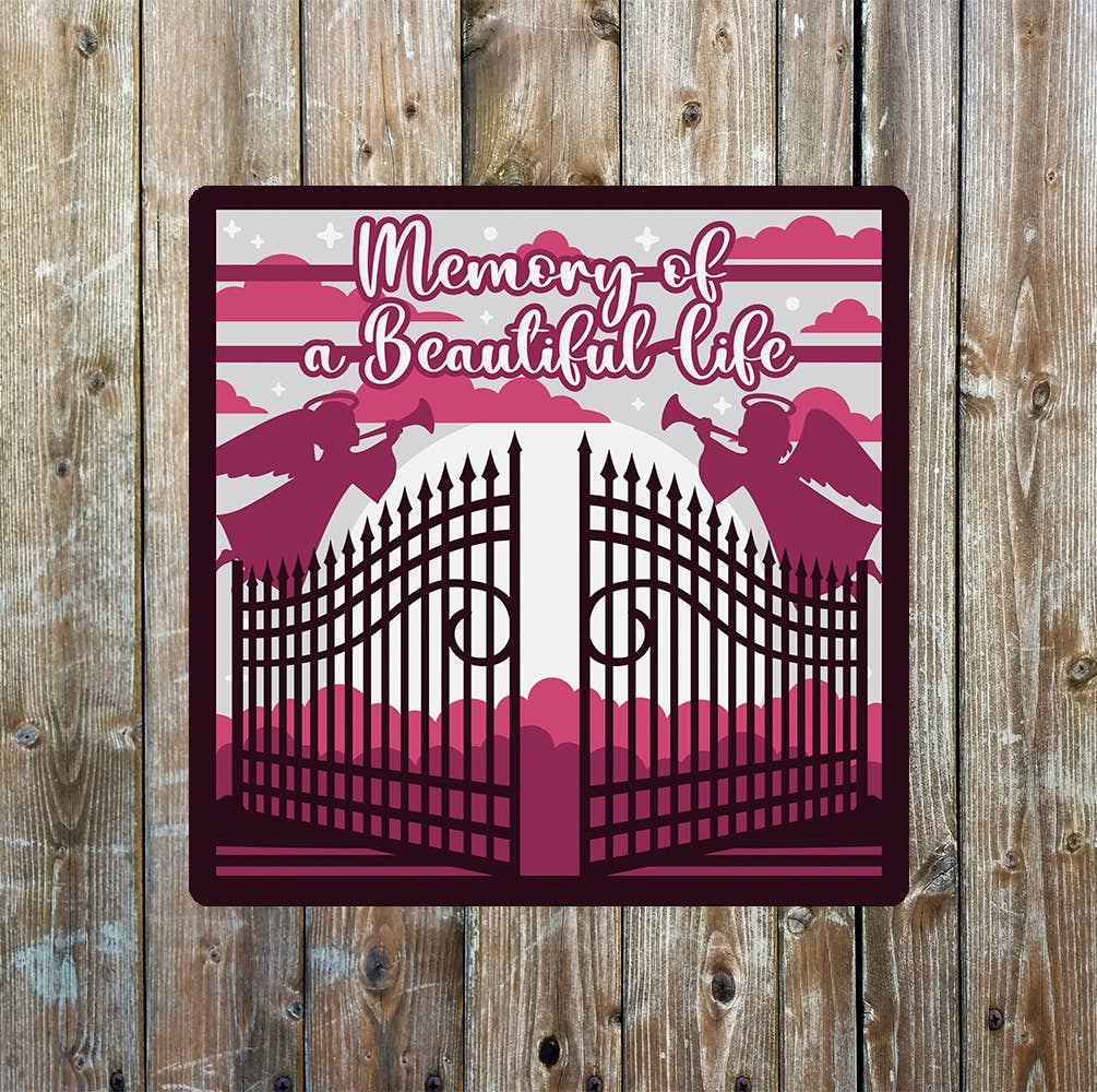 Angel Wings loving memory | Metal Sign Square Plaque