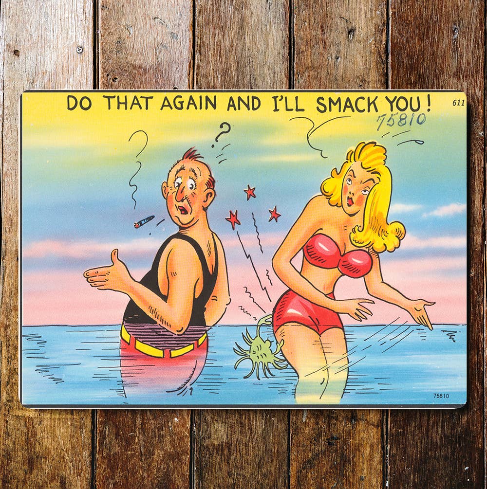 Vintage Postcard Joke Fun | Metal Sign Plaque