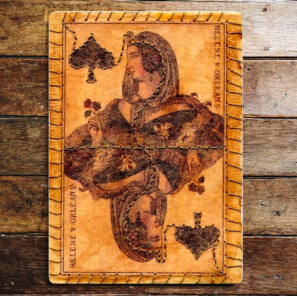 Vintage Playing Card Queen Of Spades | Metal Fine Art Sign