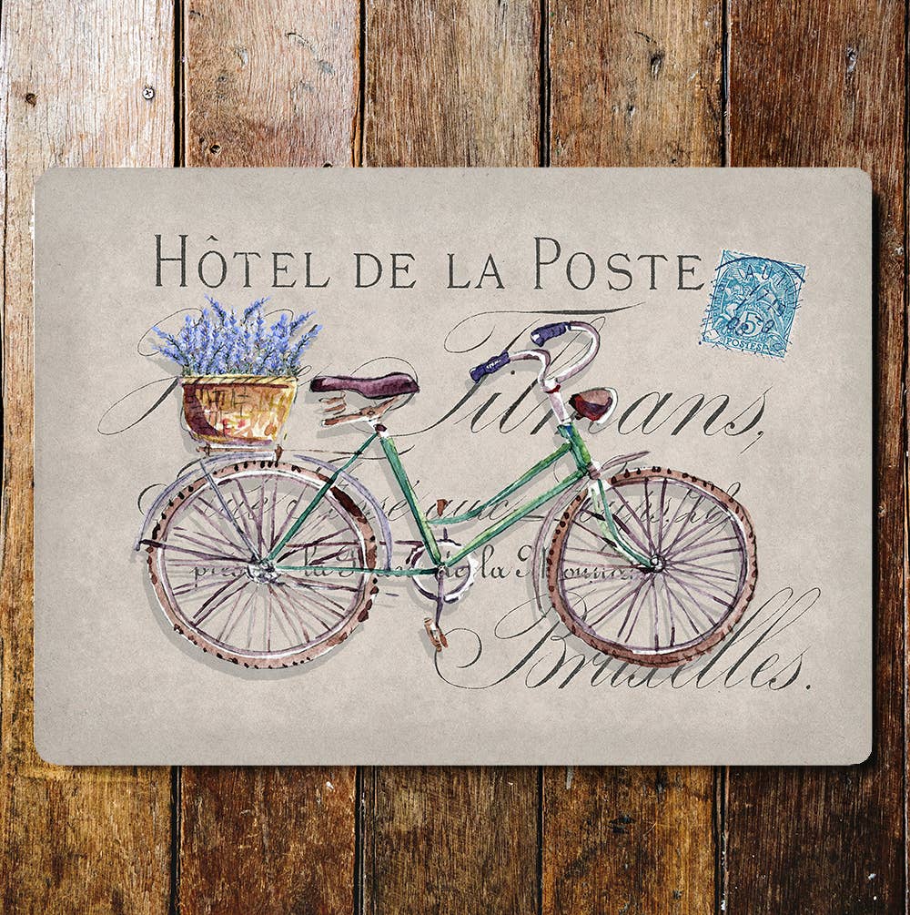 French Lavender Bicycle Bike | Metal Wall Sign Plaque