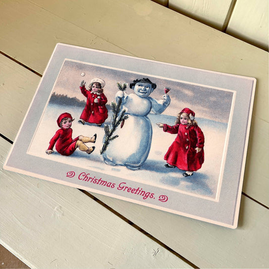 Vintage Christmas Snowman | Metal Wall Sign