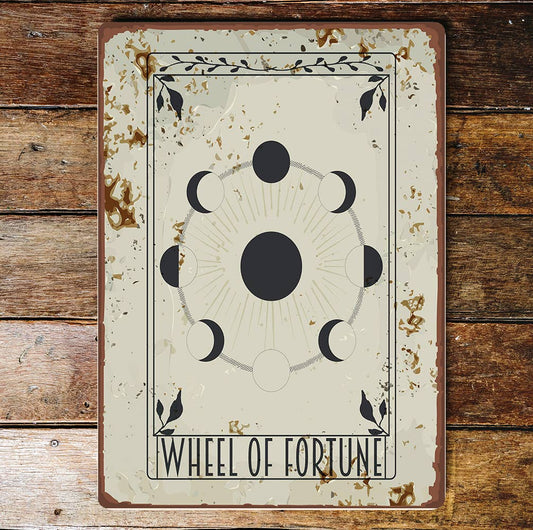 wheel of fortune tarot card | Metal Wall Sign Plaque