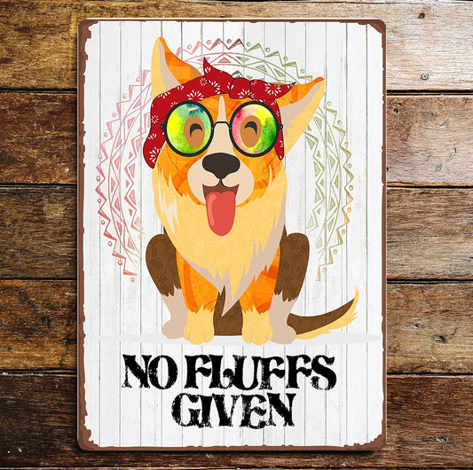 Corgi cool hippy dog art | Metal Sign Plaque