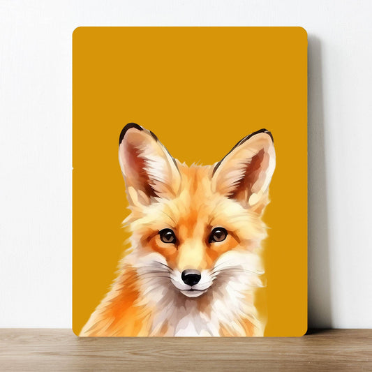 Mustard Fox Hare Autumn Fall | Metal Sign Plaque