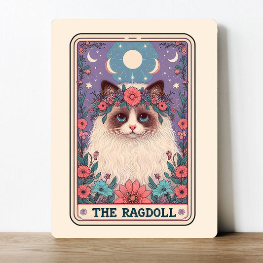 The Ragdoll Cat Tarot Card Magic Metal Sign Plaque