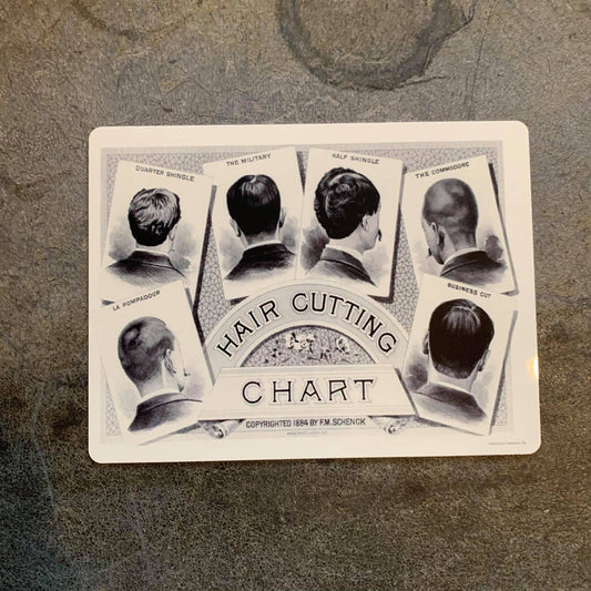 Vintage Hair Cutting Chart | Metal Wall Sign