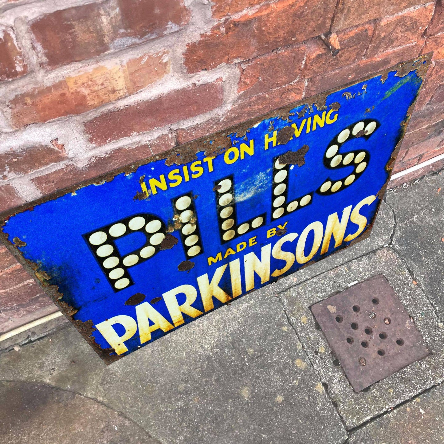 Pills Parkinson Metal Advertising Wall Sign