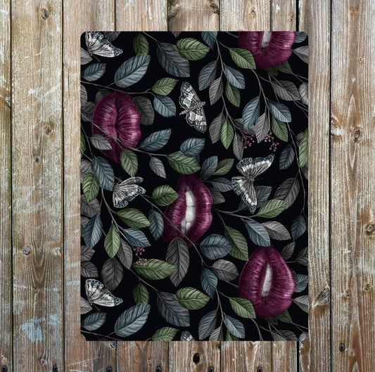 Kiss Lips in trees Valentines | Metal Sign Plaque