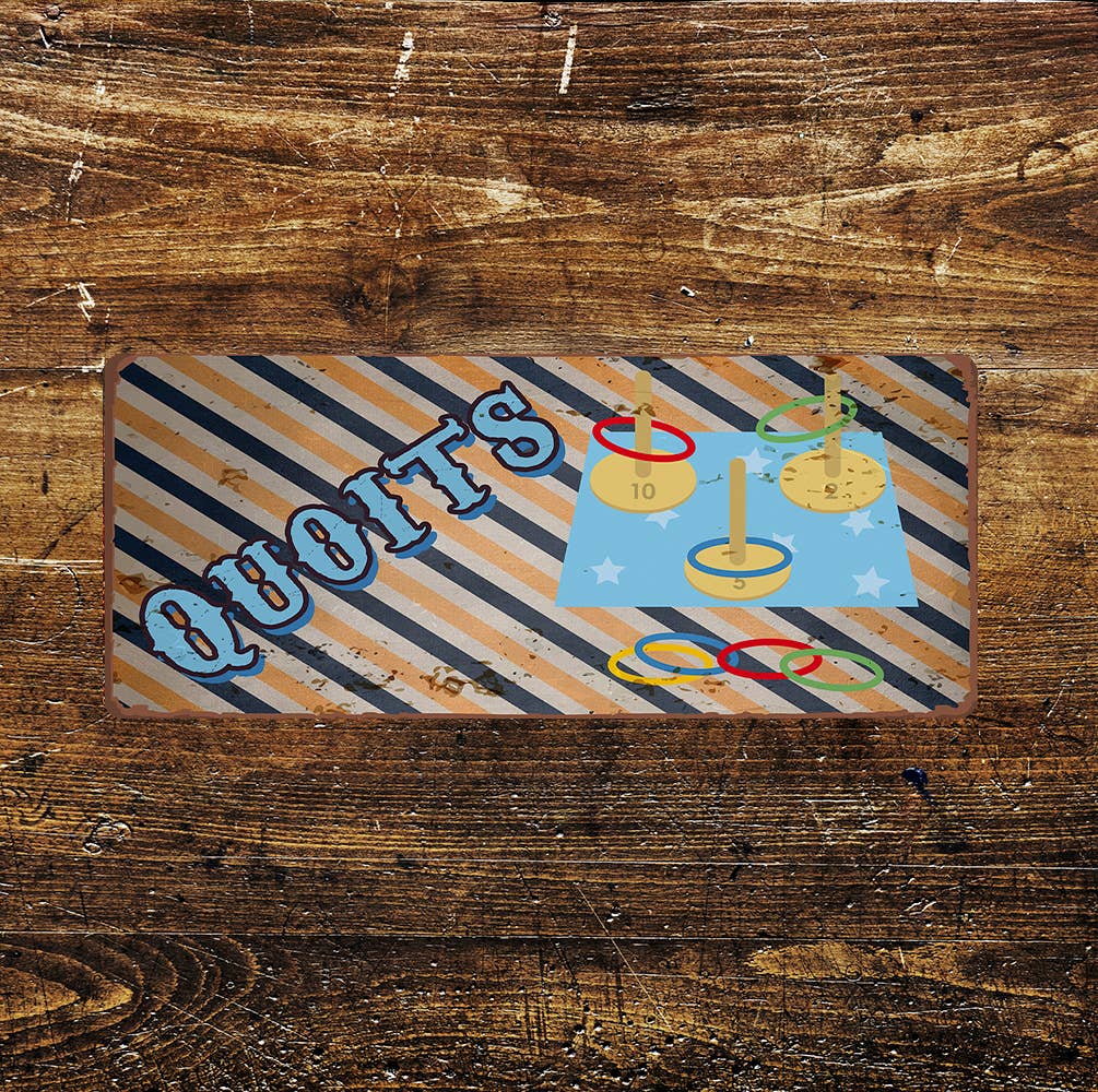 QUOITS Notice Game's Room art | Metal Sign