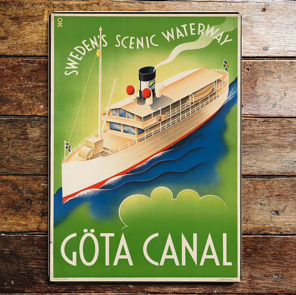 Gota Canal Sweden Scenic Waterway Ship | Metal Sign Plaque