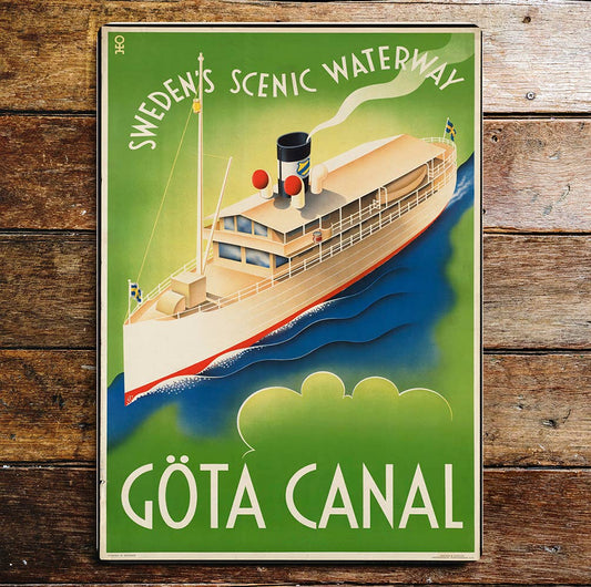 Gota Canal Sweden Scenic Waterway Ship | Metal Sign Plaque