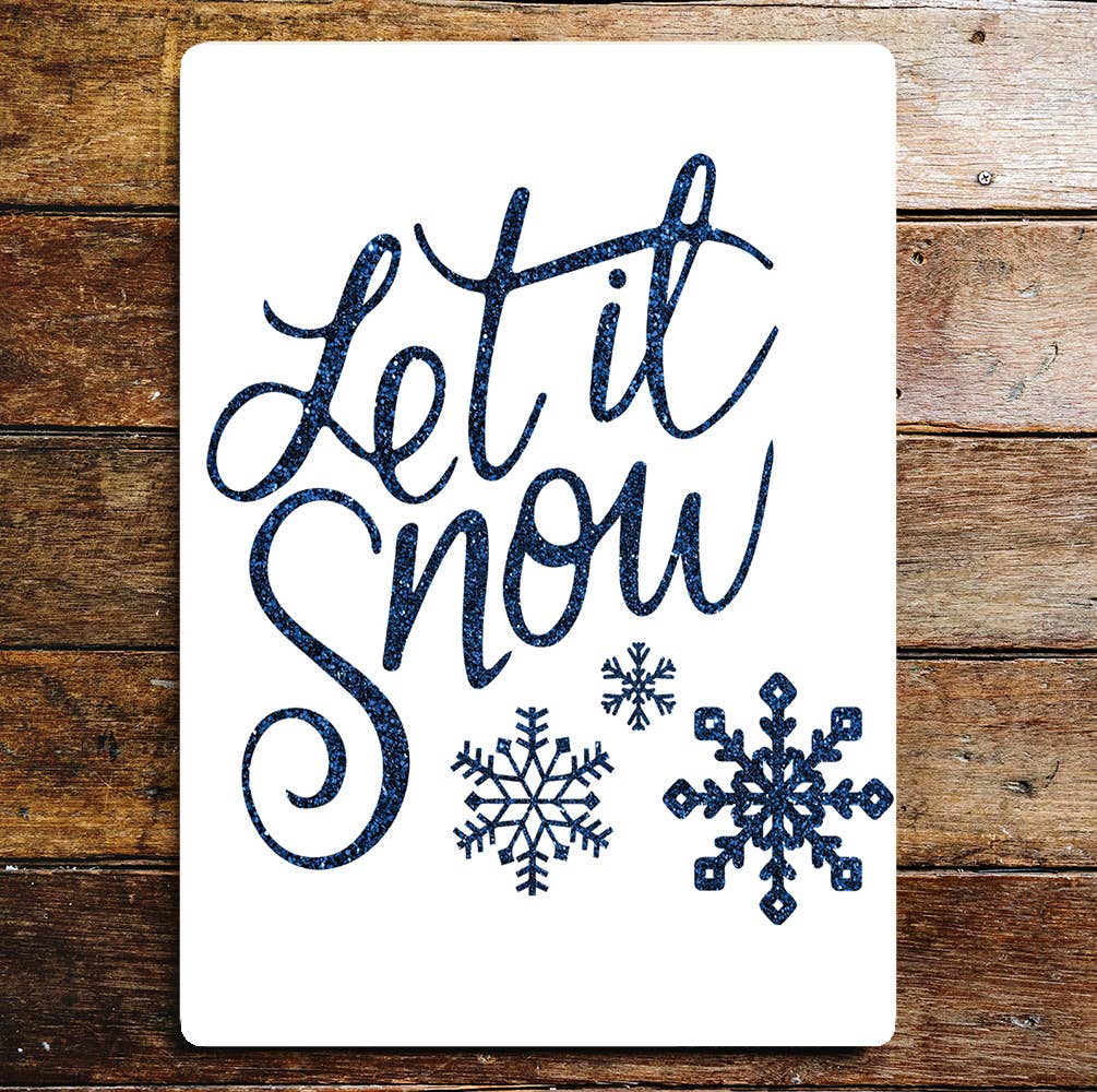 Let It Snow Flakes | Metal Sign Plaque