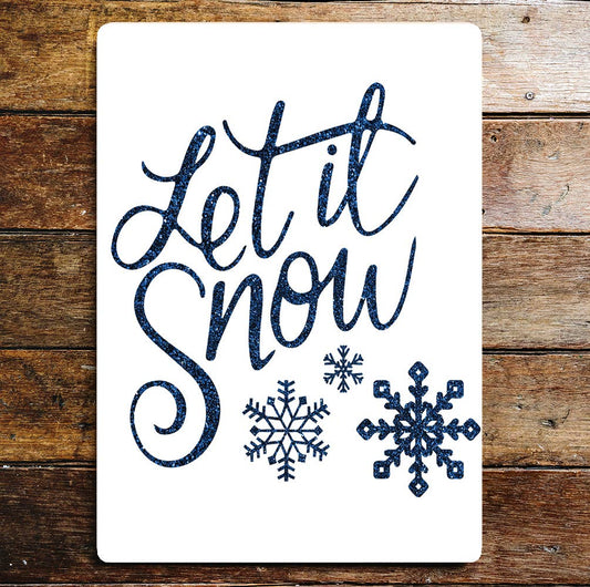 Let It Snow Flakes | Metal Sign Plaque
