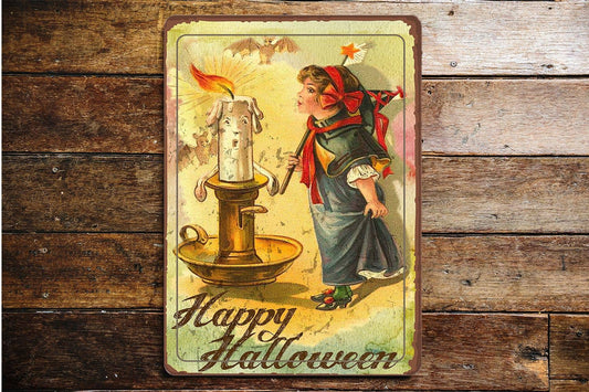 Halloween vintage Candle | Metal Vintage Wall Sign