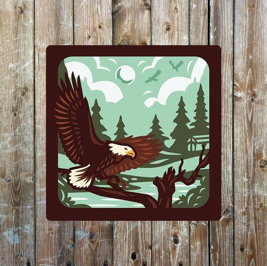 Bald Eagle Forest | Metal Sign Plaque Square