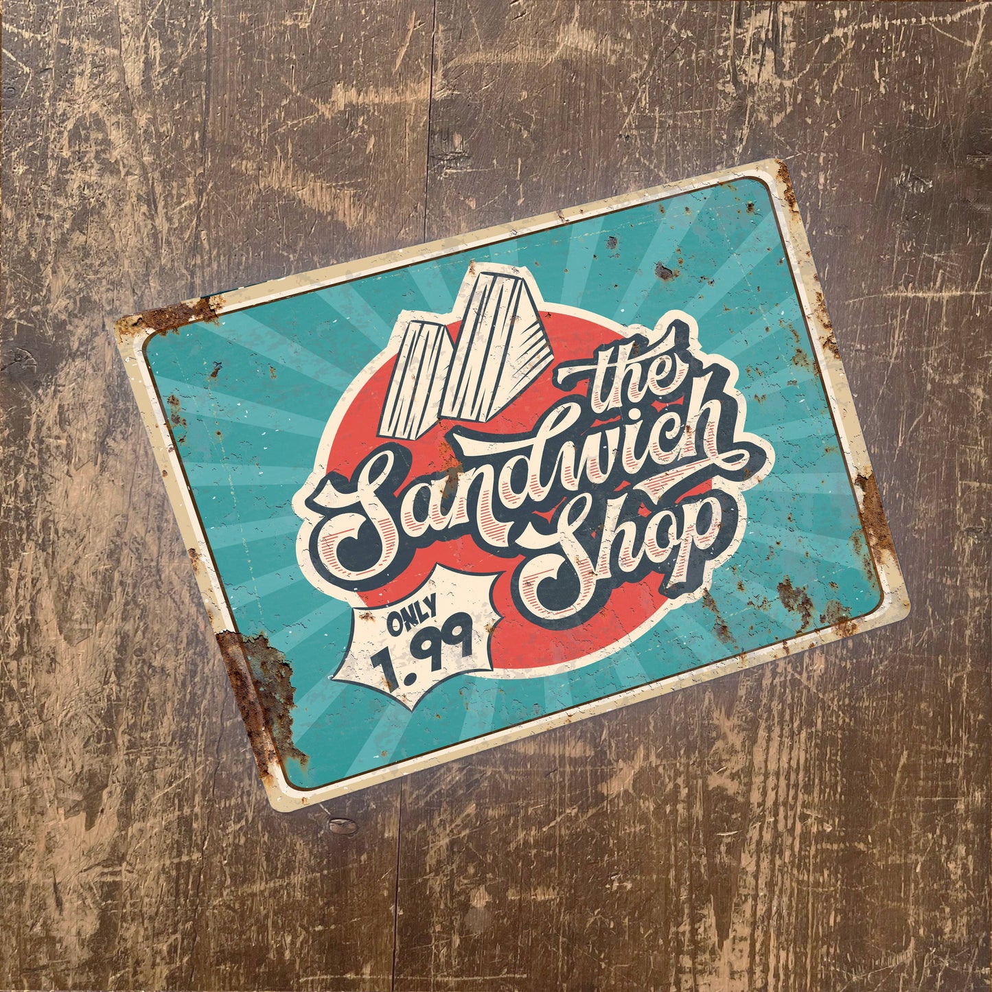 Sandwich Shop Retro Metal Wall Sign Plaque