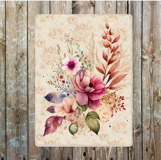 Beautiful Colourful Flower Collection | Metal Sign Plaque