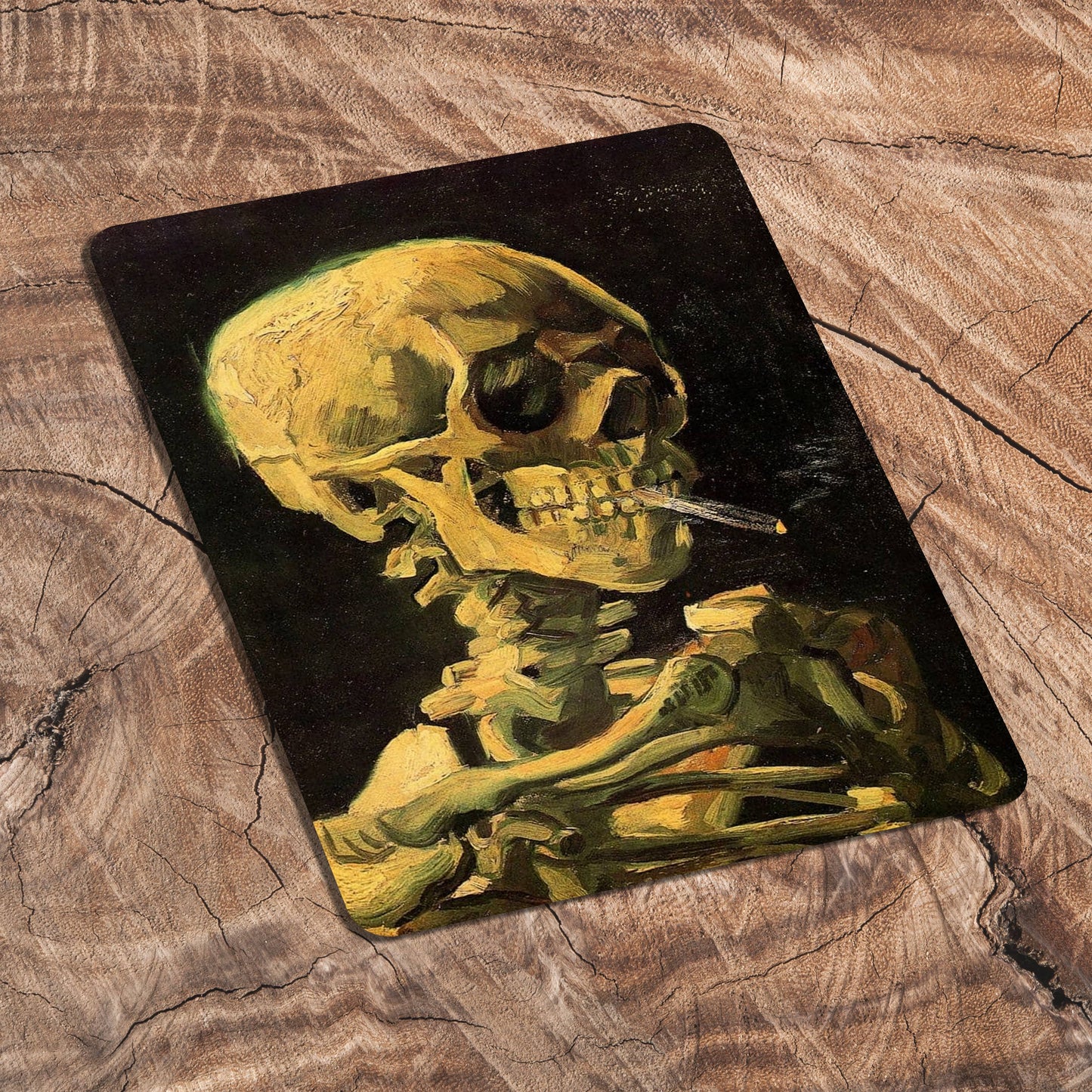Vincent Van Gogh Skeleton Smoking | Metal Sign