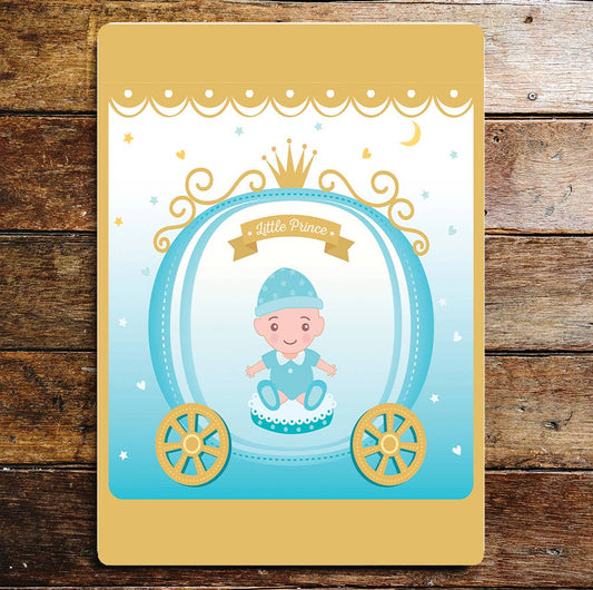 Little Prince Baby Boy Blue Carriage | Metal Sign Plaque