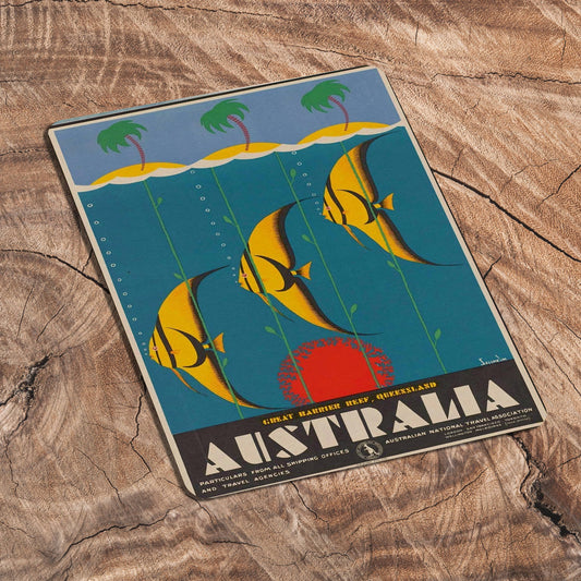 Australia Yellow Fish | Metal Travel Wall Sign