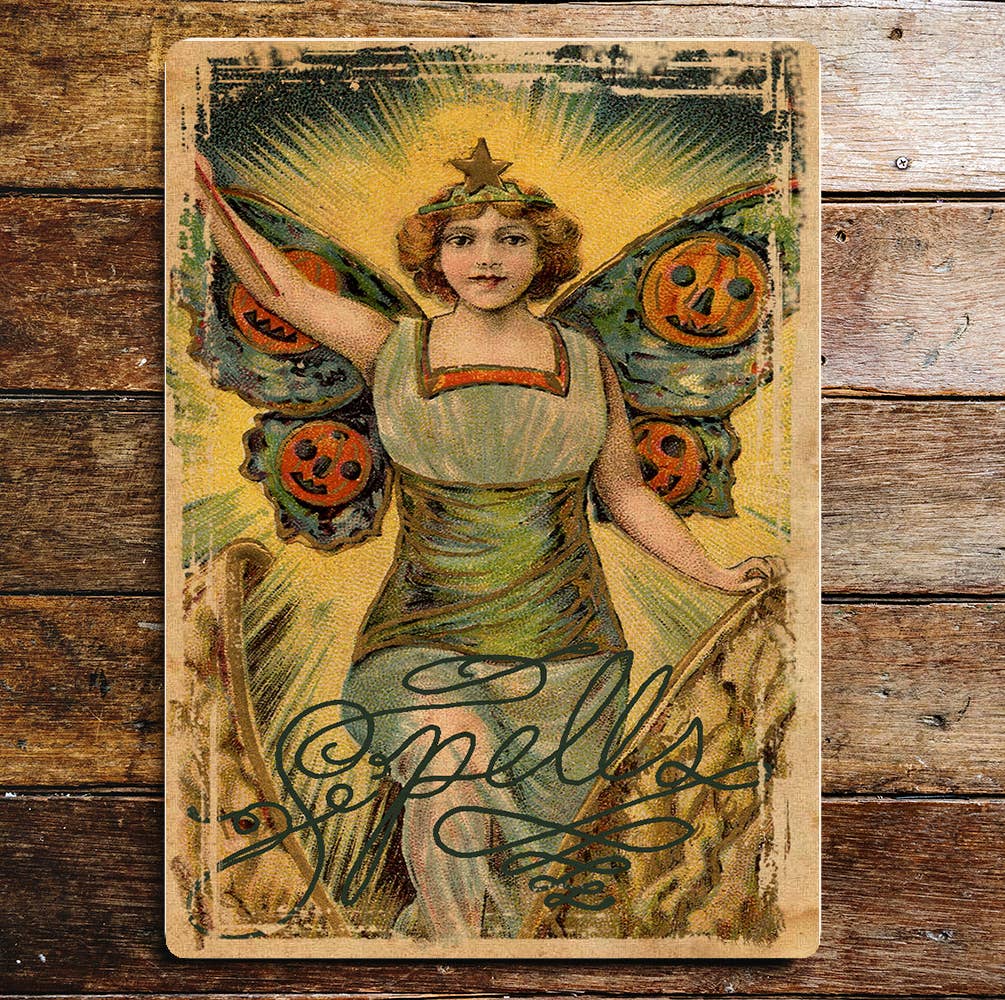 Spells witch Halloween Metal Wall Sign Plaque