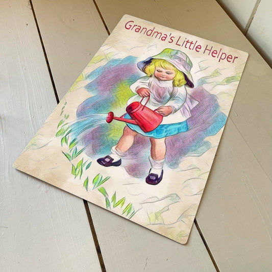 Grandma's Little Helper | Metal Wall Sign