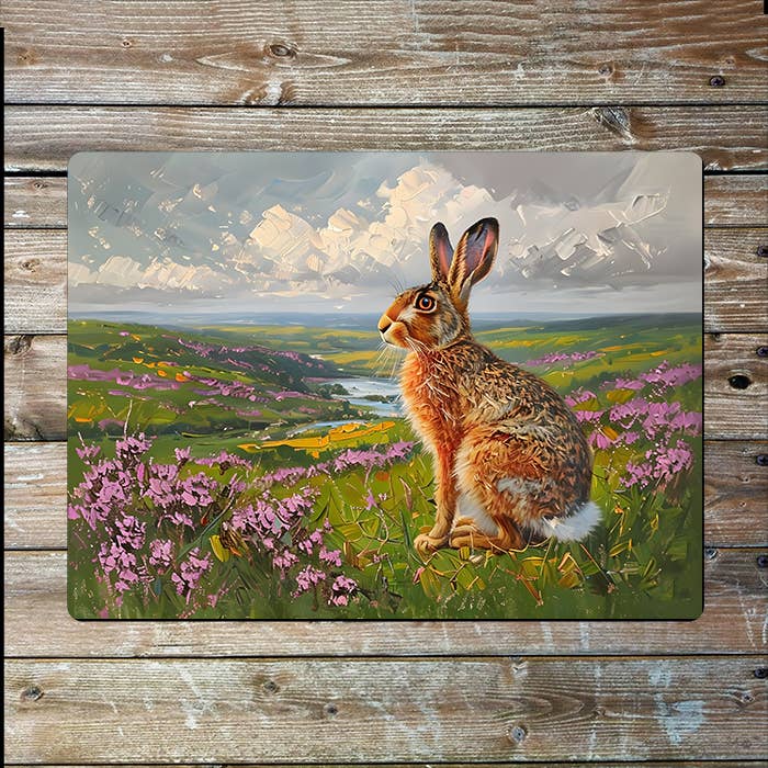 Brown Hare Amidst Vibrant Nature | Metal Sign Plaque