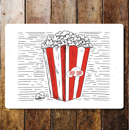 Popcorn illustration black & white Metal Sign Plaque