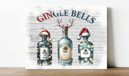 Gin Jingle bells Christmas | Metal Sign Plaque