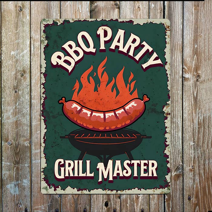 BBQ Party Grill Master | Father's Day | Metal Sign Plaque