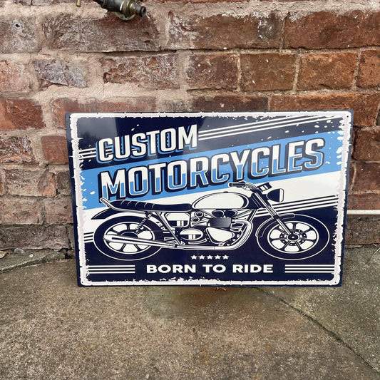 Custom motorcycle Motorbike garage | Metal Retro Wall Sign