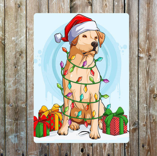 Christmas Pet Dog Art | Metal Sign Plaque