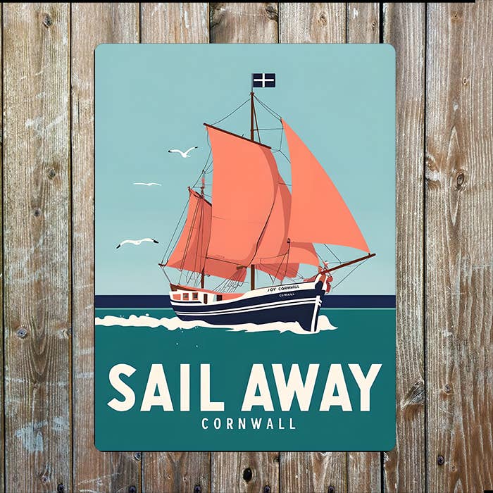 Cornwall Sail Away Boat Sea Nautical | Metal Sign Plaque