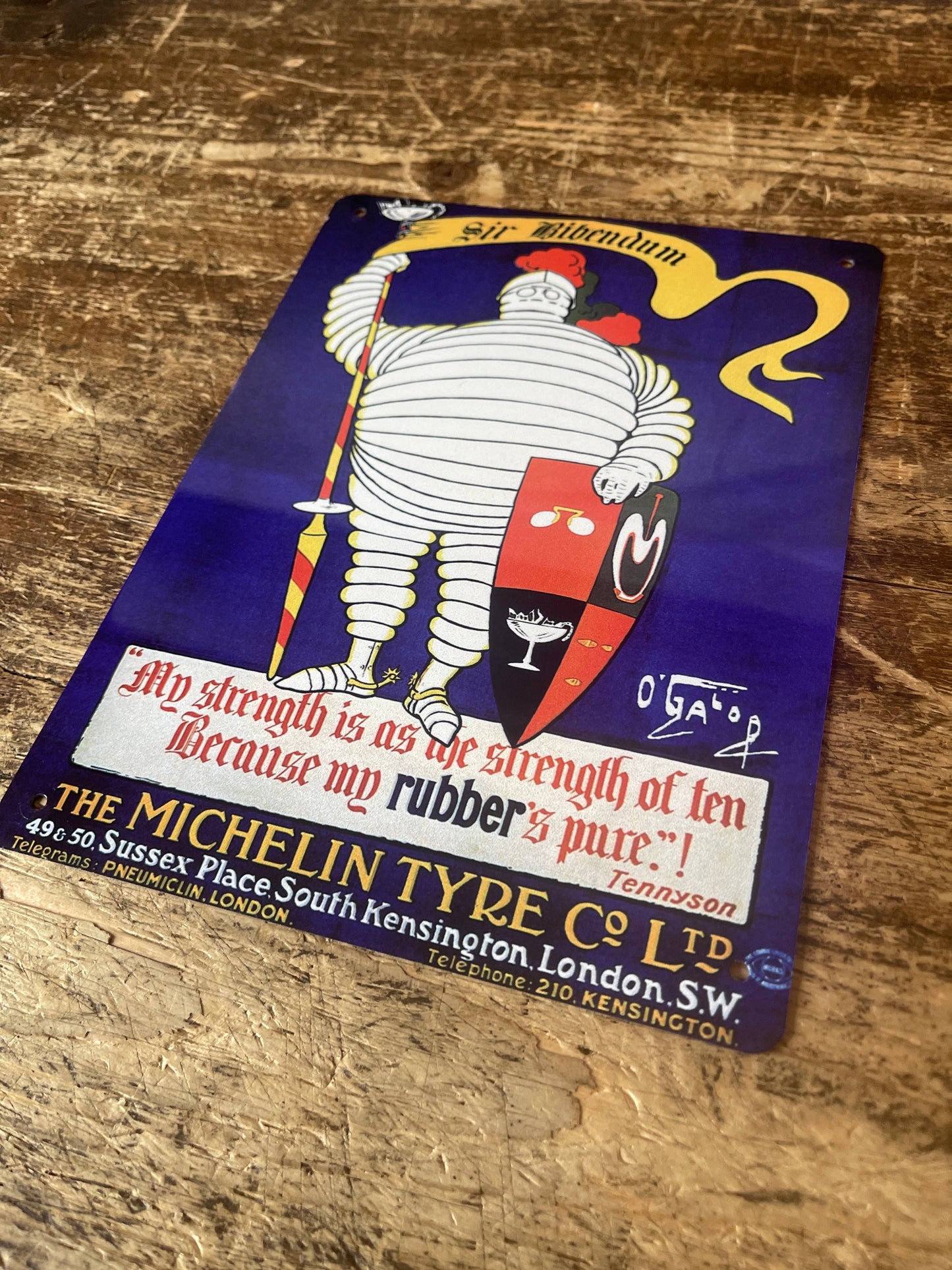 Michelin Types Knight | Metal Advertising Wall Sign