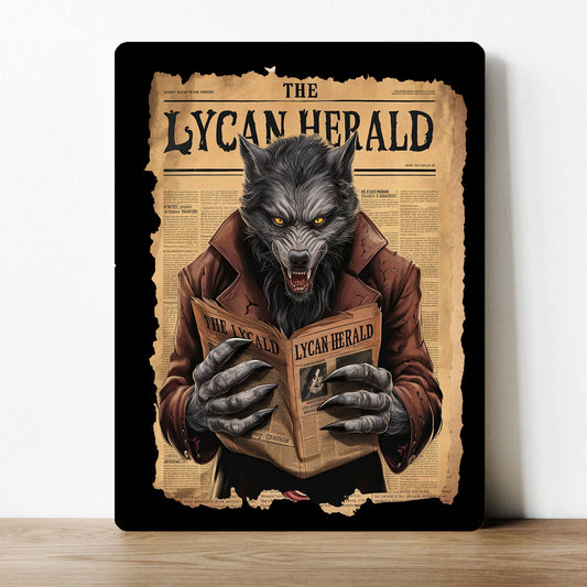 Lycan Herald Wolf Horror Halloween Scary | Metal Sign Plaque