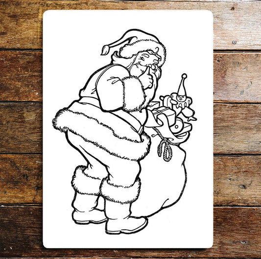 Santa Father Christmas Shhh Metal Wall Sign