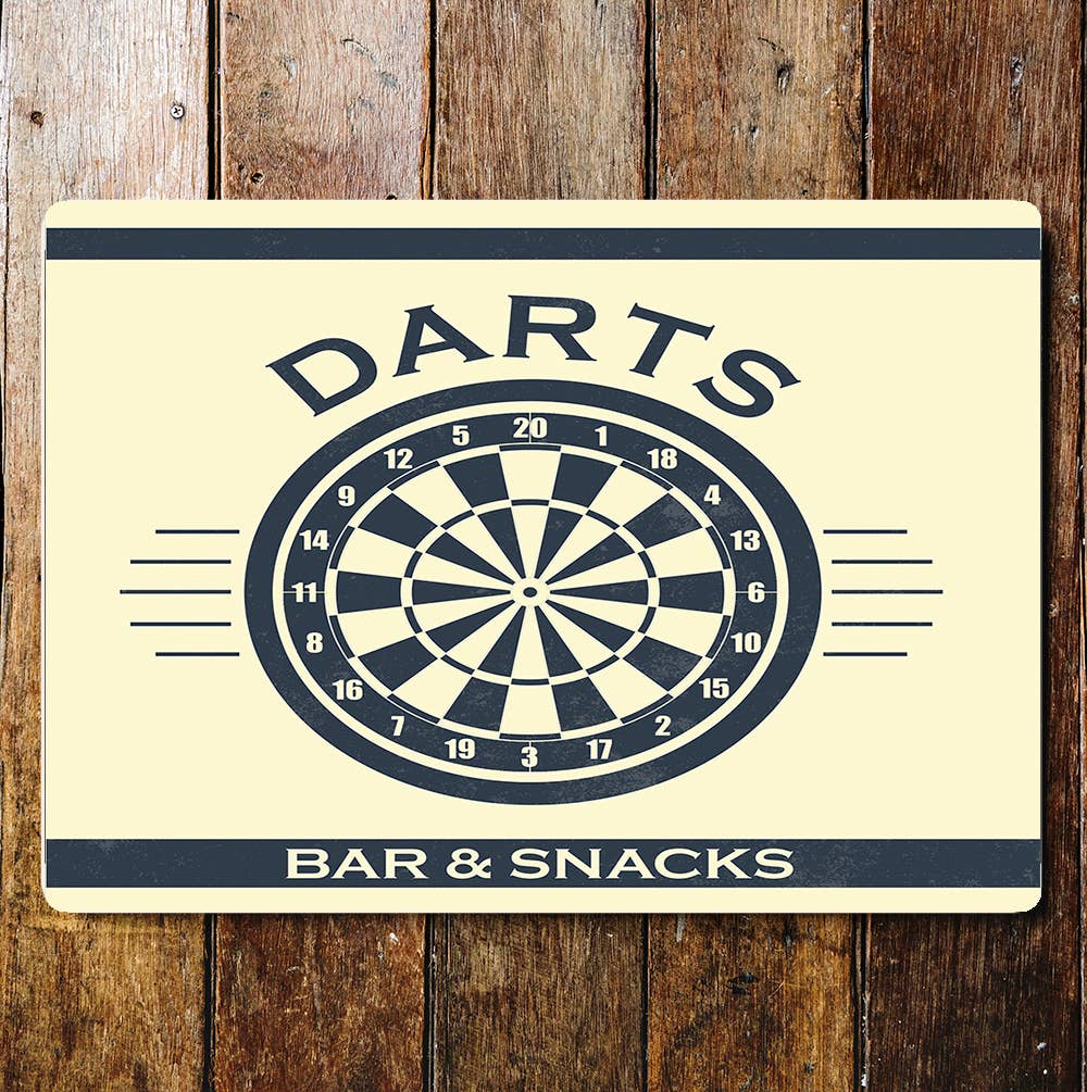 Darts bar snacks dart board pub | Metal Sign Plaque