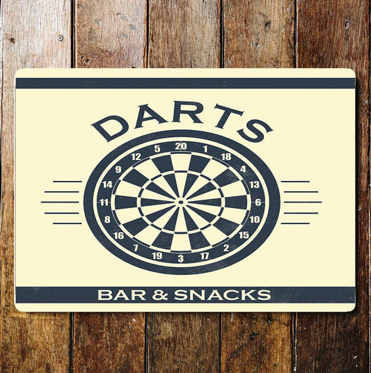 Darts bar snacks dart board pub | Metal Sign Plaque