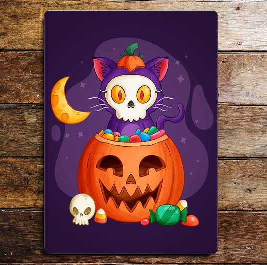 Halloween purple Art | Metal Sign Plaque