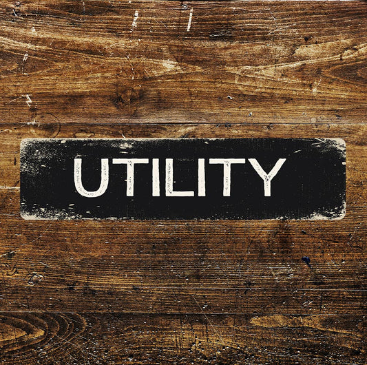 Utility Kitchen Sign Metal Long Sign Plaque