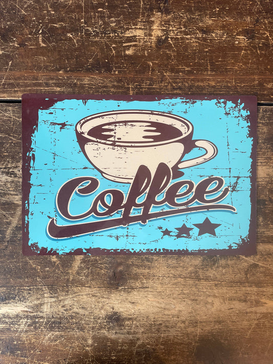 Coffee Retro Cafe Hot Drink Mug | Metal Vintage Wall Sign