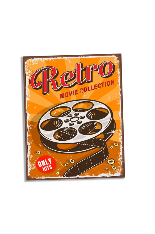 Retro Cinema Movie Night Collection Metal Sign