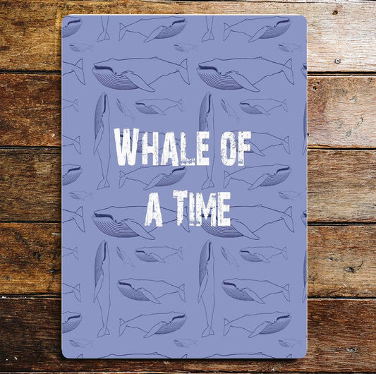 Whale Of A time Pattern Nautical Sea Life | Metal Sign