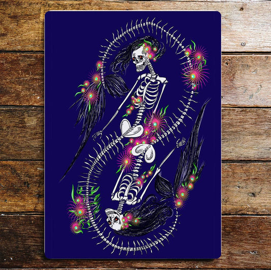 Mermaid skeleton art | Metal Wall Sign
