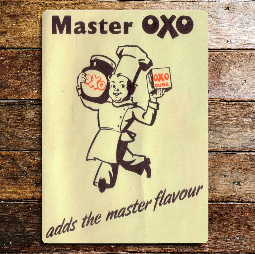 Oxo Cube Master Oxo | Metal Advertising Wall Sign