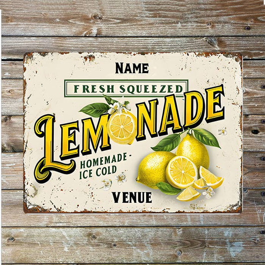 Lemonade Venue Name Custom Personalised | Metal Wall Sign