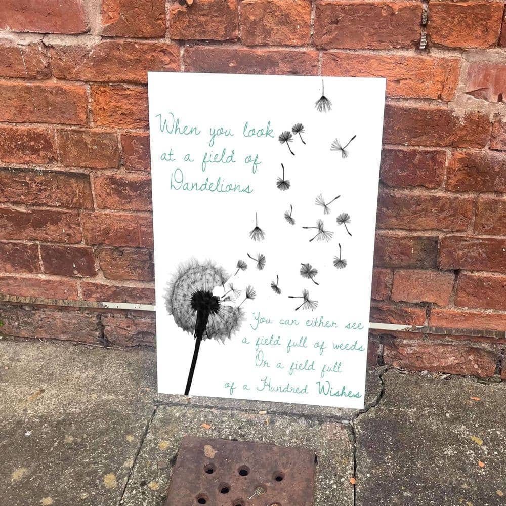 Dandelion weeds of hundred wishes | Metal Sign