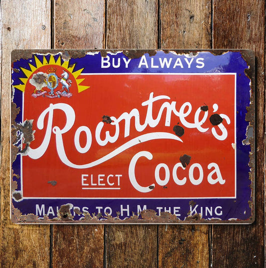 rowntrees cocoa Red Metal Wall Sign Plaque