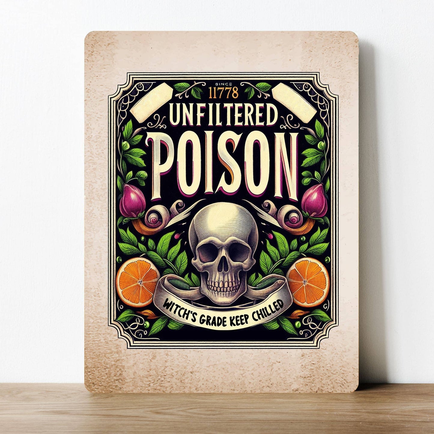 Horror Unfiltered Poison Keep Chilled | Metal Sign Plaque