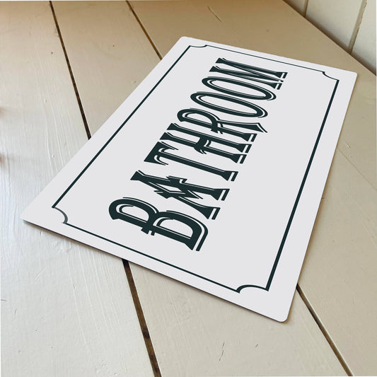 Bathroom Door Sign | Metal Art Wall Sign